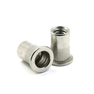 Flat Head / Round Body with Knurled / Open-End – Stainless Steel